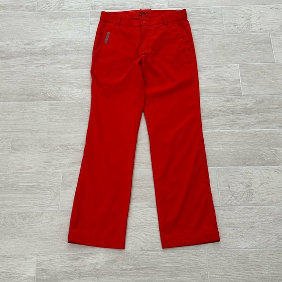 Nike Red Orange Golf Modern Tech Tour Performance Stretch Chino Pants - Picture 1 of 7